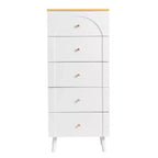 Commode Karl Home avec 5 tiroirs en MDF blanc, 50 cm de large