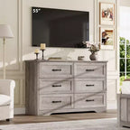 Commode à 6 tiroirs pour chambre à coucher, commode de rangement avec large poignée en métal, organisateur de rangement