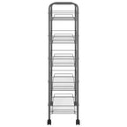 CLIHOME Chariot de rangement à roulettes en filet à 5 niveaux, panier utilitaire pour documents, bureau à domicile, organisateur de garde-manger de cuisine
