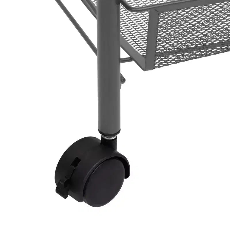 CLIHOME Chariot de rangement à roulettes en filet à 5 niveaux, panier utilitaire pour documents, bureau à domicile, organisateur de garde-manger de cuisine