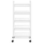 CLIHOME Chariot de rangement à roulettes en filet à 5 niveaux, panier utilitaire pour documents, bureau à domicile, organisateur de garde-manger de cuisine