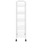 CLIHOME Chariot de rangement à roulettes en filet à 5 niveaux, panier utilitaire pour documents, bureau à domicile, organisateur de garde-manger de cuisine