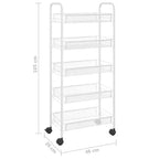CLIHOME Chariot de rangement à roulettes en filet à 5 niveaux, panier utilitaire pour documents, bureau à domicile, organisateur de garde-manger de cuisine