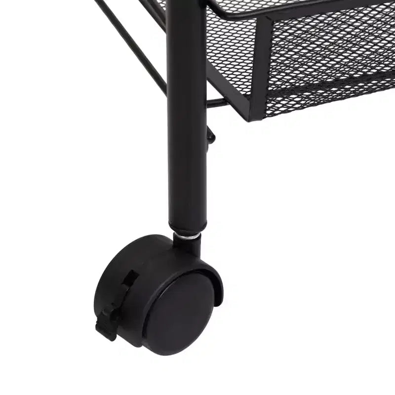 CLIHOME Chariot de rangement à roulettes en filet à 5 niveaux, panier utilitaire pour documents, bureau à domicile, organisateur de garde-manger de cuisine