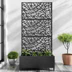 MAYEERTY Jardinière avec treillis en fer noir, style 01, 72 x 47 x 16 pouces, lot de 3 pièces