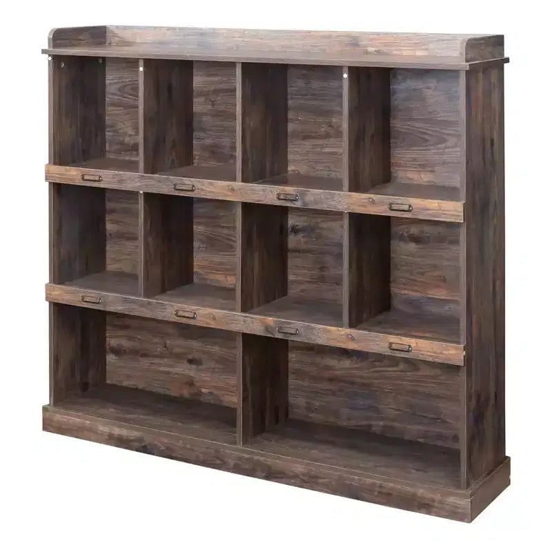 Bibliothèque à 3 étagères en bois expresso, 120 cm de hauteur, AndMakers
