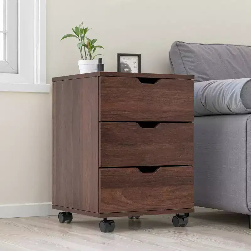 MAYEERTY 1622 Inch Blanc 3 Tiroirs Vertical Meuble Classeur en Bois - Avec Roulettes, Entièrement Assemblé pour Bureau à Domicile