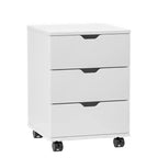 MAYEERTY 1622 Inch Blanc 3 Tiroirs Vertical Meuble Classeur en Bois - Avec Roulettes, Entièrement Assemblé pour Bureau à Domicile