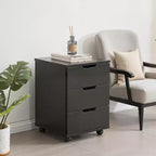 MAYEERTY 1622 Inch Blanc 3 Tiroirs Vertical Meuble Classeur en Bois - Avec Roulettes, Entièrement Assemblé pour Bureau à Domicile
