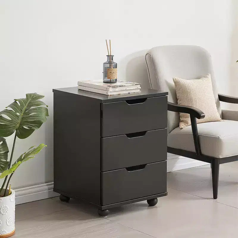 MAYEERTY 1622 Inch Blanc 3 Tiroirs Vertical Meuble Classeur en Bois - Avec Roulettes, Entièrement Assemblé pour Bureau à Domicile