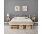 Cadre de lit King Size en métal avec tête de lit et support à lattes en acier avec rangement de 13,7 pouces, aucun sommier tapissier requis, assemblage facile
