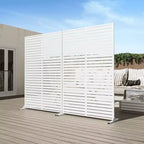 MAYEERTY 7247 Cloison de séparation autoportante en métal pour extérieur et intérieur, Blanc