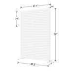 MAYEERTY 7247 Cloison de séparation autoportante en métal pour extérieur et intérieur, Blanc