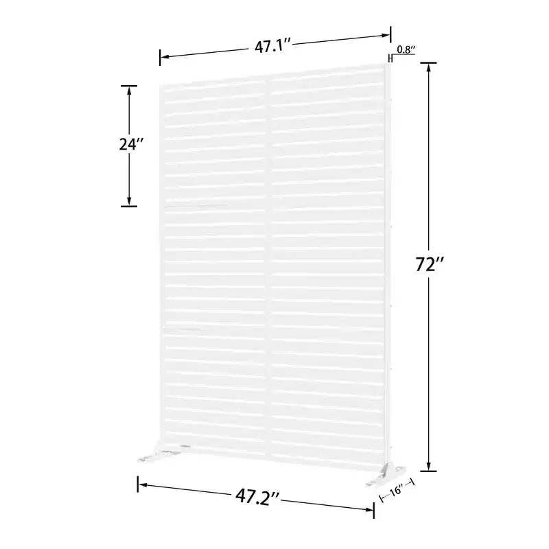 MAYEERTY 7247 Cloison de séparation autoportante en métal pour extérieur et intérieur, Blanc