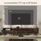 Meuble TV Bestier 78 de style moderne du milieu du siècle pour téléviseurs de plus de 65 pouces, console TV avec armoires de rangement pour salon, meuble de rangement de centre de divertissement