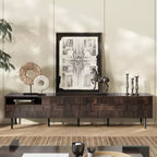 Meuble TV Bestier 78 de style moderne du milieu du siècle pour téléviseurs de plus de 65 pouces, console TV avec armoires de rangement pour salon, meuble de rangement de centre de divertissement