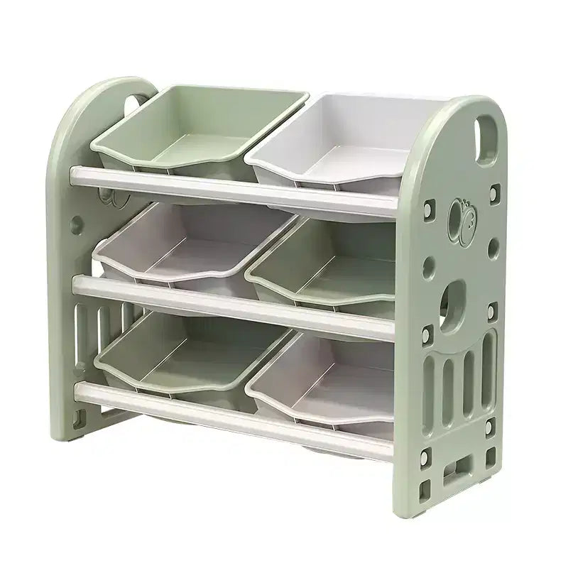 Meuble de rangement pour jouets pour enfants avec 6 bacs, organisateur de chambre d'enfant multifonctionnel, ensemble de meubles de rangement pour salle de jeux, chambre à coucher, salon, vert