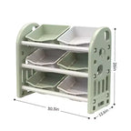 Meuble de rangement pour jouets pour enfants avec 6 bacs, organisateur de chambre d'enfant multifonctionnel, ensemble de meubles de rangement pour salle de jeux, chambre à coucher, salon, vert