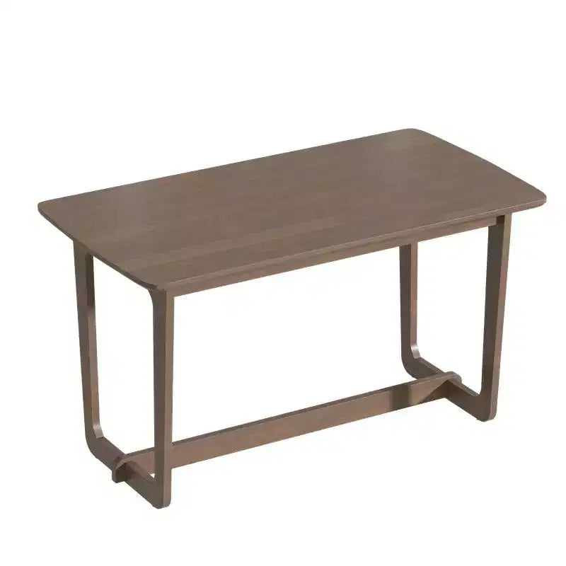 Famapy Bureau d'ordinateur de bureau à domicile en bois d'hévéa massif du milieu du siècle avec coins arrondis, bureau d'écriture moderne, bureau de travail et d'ordinateur minimaliste