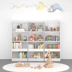Étagère à livres pour enfants Okak Minimalism, étagères de rangement à 4 niveaux, boîte de rangement de jouets pour chambre d'enfant, salon, salle de jeux, blanc