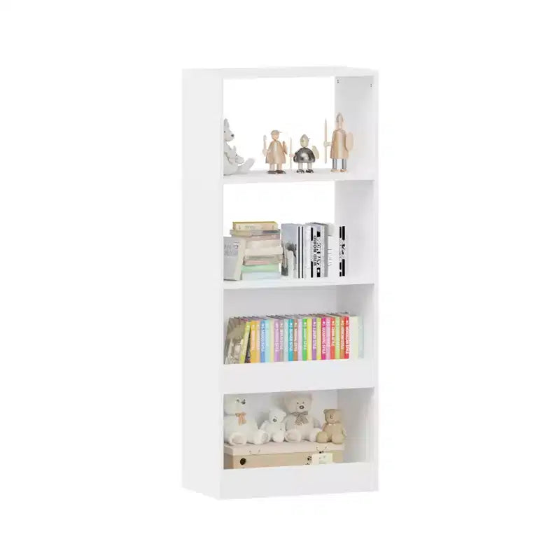 Étagère à livres pour enfants Okak Minimalism, étagères de rangement à 4 niveaux, boîte de rangement de jouets pour chambre d'enfant, salon, salle de jeux, blanc