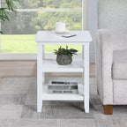 HomeStock Table d'appoint rectangulaire en bois blanc de 24 po de hauteur, 1 pièce