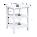 HomeStock Table d'appoint rectangulaire en bois blanc de 24 po de hauteur, 1 pièce