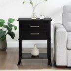 HomeStock Table d'appoint rectangulaire en bois, 1 pièce, couleur noire, 28,75 po de hauteur