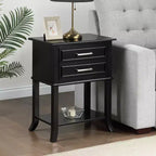 HomeStock Table d'appoint rectangulaire en bois, 1 pièce, couleur noire, 28,75 po de hauteur