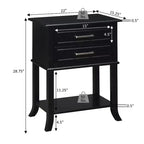 HomeStock Table d'appoint rectangulaire en bois, 1 pièce, couleur noire, 28,75 po de hauteur