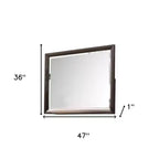 Miroir de commode HomeRoots 36" avec cadre en bois merlot
