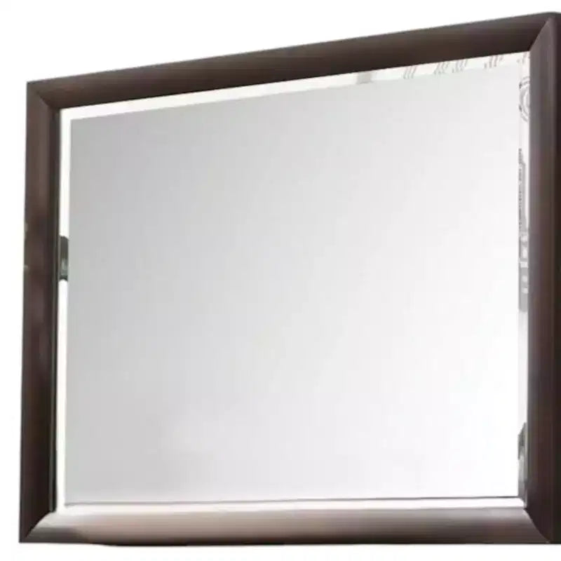 Miroir de commode HomeRoots 36" avec cadre en bois merlot