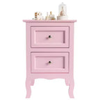 Tables de chevet Karl Home 2 tiroirs en MDF (panneau de fibres à densité moyenne) roses de 40 cm de largeur