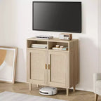 COZONY Bahut en rotin avec 2 portes, buffet de rangement moderne pour salle à manger, entrée et bar à café, naturel