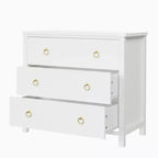 Commode à 7 tiroirs, commode de rangement en bois moderne, meuble TV, organisateur de tiroirs en bois avec poignées pour chambre, salon, couloir, blanc
