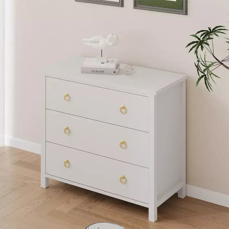 Commode à 7 tiroirs, commode de rangement en bois moderne, meuble TV, organisateur de tiroirs en bois avec poignées pour chambre, salon, couloir, blanc