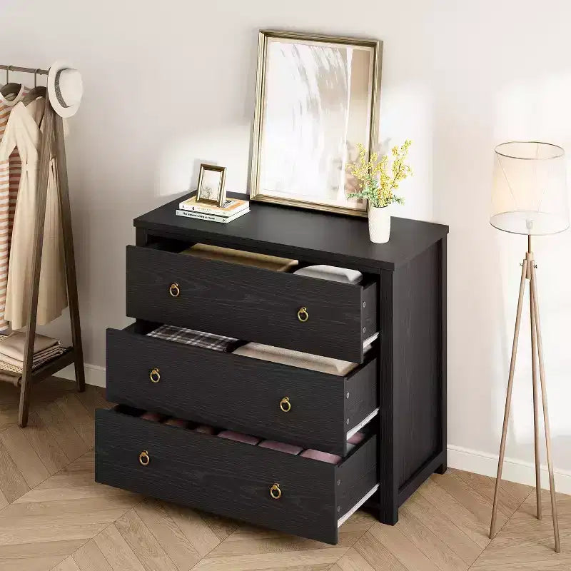 Commode à 7 tiroirs, commode de rangement en bois moderne, meuble TV, organisateur de tiroirs en bois avec poignées pour chambre, salon, couloir, blanc