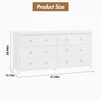 Commode à 7 tiroirs, commode de rangement en bois moderne, meuble TV, organisateur de tiroirs en bois avec poignées pour chambre, salon, couloir, blanc