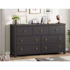 Commode à 7 tiroirs, commode de rangement en bois moderne, meuble TV, organisateur de tiroirs en bois avec poignées pour chambre, salon, couloir, blanc