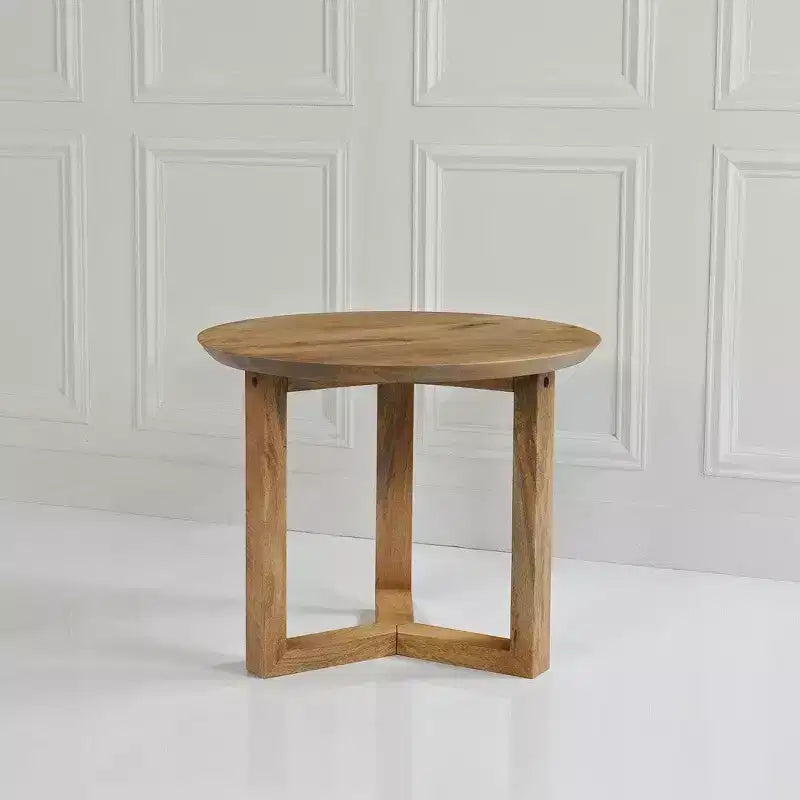 Table d'appoint ronde artisanale Royal Hampton 18.5 | Bois de manguier