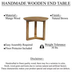 Table d'appoint ronde artisanale Royal Hampton 18.5 | Bois de manguier