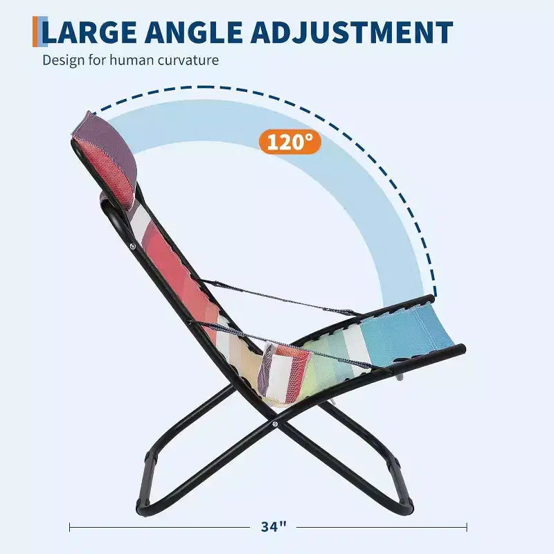 Chaises de plage pour adultes, chaise pliante portable avec appuie-tête et porte-gobelet, chaises de camping pour la plage et le jardin, supporte jusqu'à 113 kg