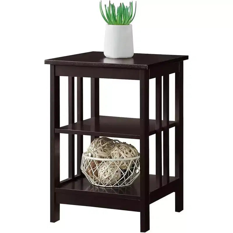 Table d'appoint Belmont de HomeStock avec surface spacieuse et étagères multiples, table d'appoint fonctionnelle pour le rangement de livres, de décorations et d'articles d'usage quotidien