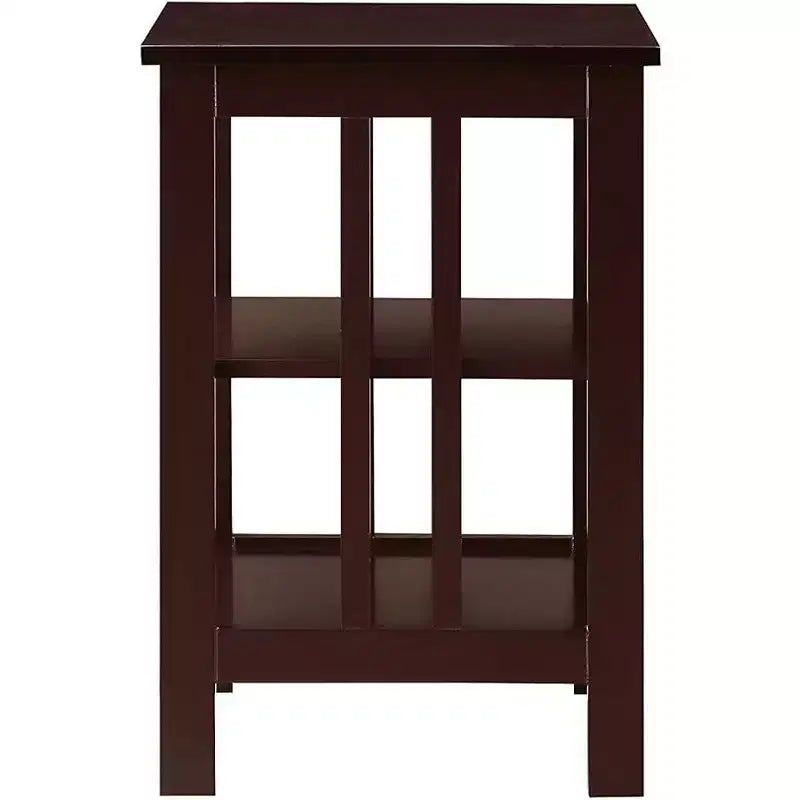 Table d'appoint Belmont de HomeStock avec surface spacieuse et étagères multiples, table d'appoint fonctionnelle pour le rangement de livres, de décorations et d'articles d'usage quotidien