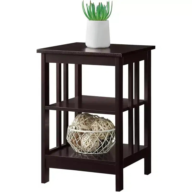 Table d'appoint Belmont de HomeStock avec surface spacieuse et étagères multiples, table d'appoint fonctionnelle pour le rangement de livres, de décorations et d'articles d'usage quotidien