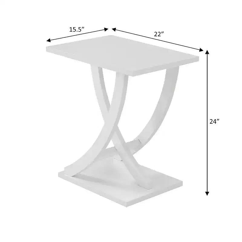 HomeStock Belmont – Table d'appoint avec plateau croisé et finition veinure de bois, table d'appoint contemporaine avec rangement ouvert pour la décoration du salon