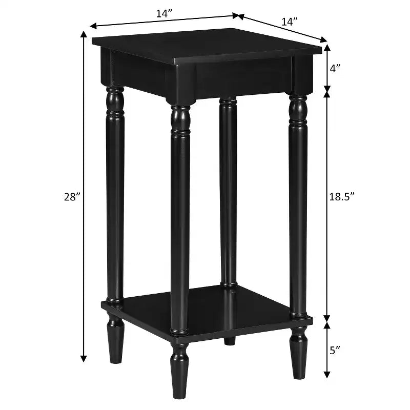 Table d'appoint Belmont HomeStock avec étagère, table d'appoint à deux niveaux avec pieds sculptés pour salon, chambre ou coin lecture