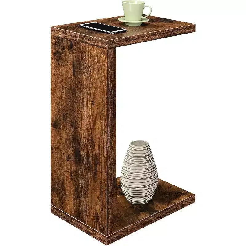 HomeStock Belmont - Table d'appoint contemporaine en forme de C avec accès facile au canapé, design polyvalent à côté d'un fauteuil et style moderne minimaliste