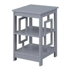 HomeStock Belmont Square End Table with Open Concept Design, Spacious Shelves and Symmetrical Frame, Modern Accent Table for Living Room