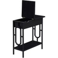 HomeStock Belmont Flip Top End Table with Hidden Charging Station, Two Outlets, Two USB Ports and Concealed Storage Compartment